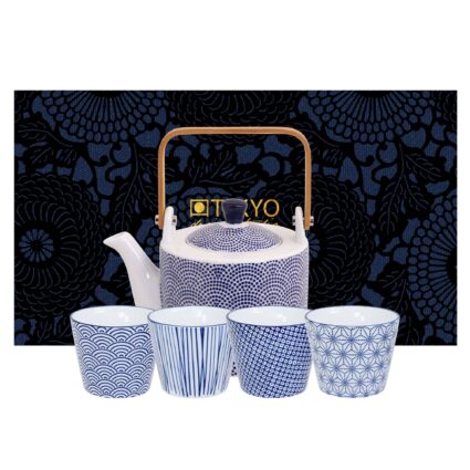 Nippon Blue sett med tekanne og kopper